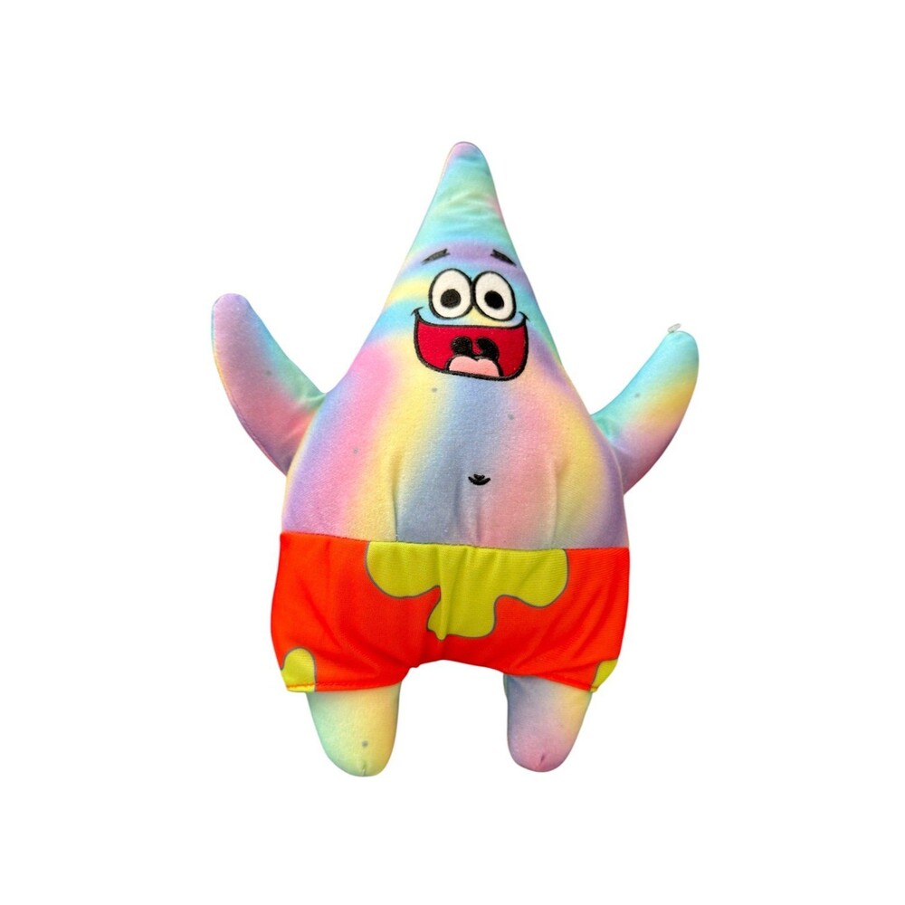 Nickelodeon SpongeBob SquarePants Rainbow Tie Dye Patrick Star Plush 10"